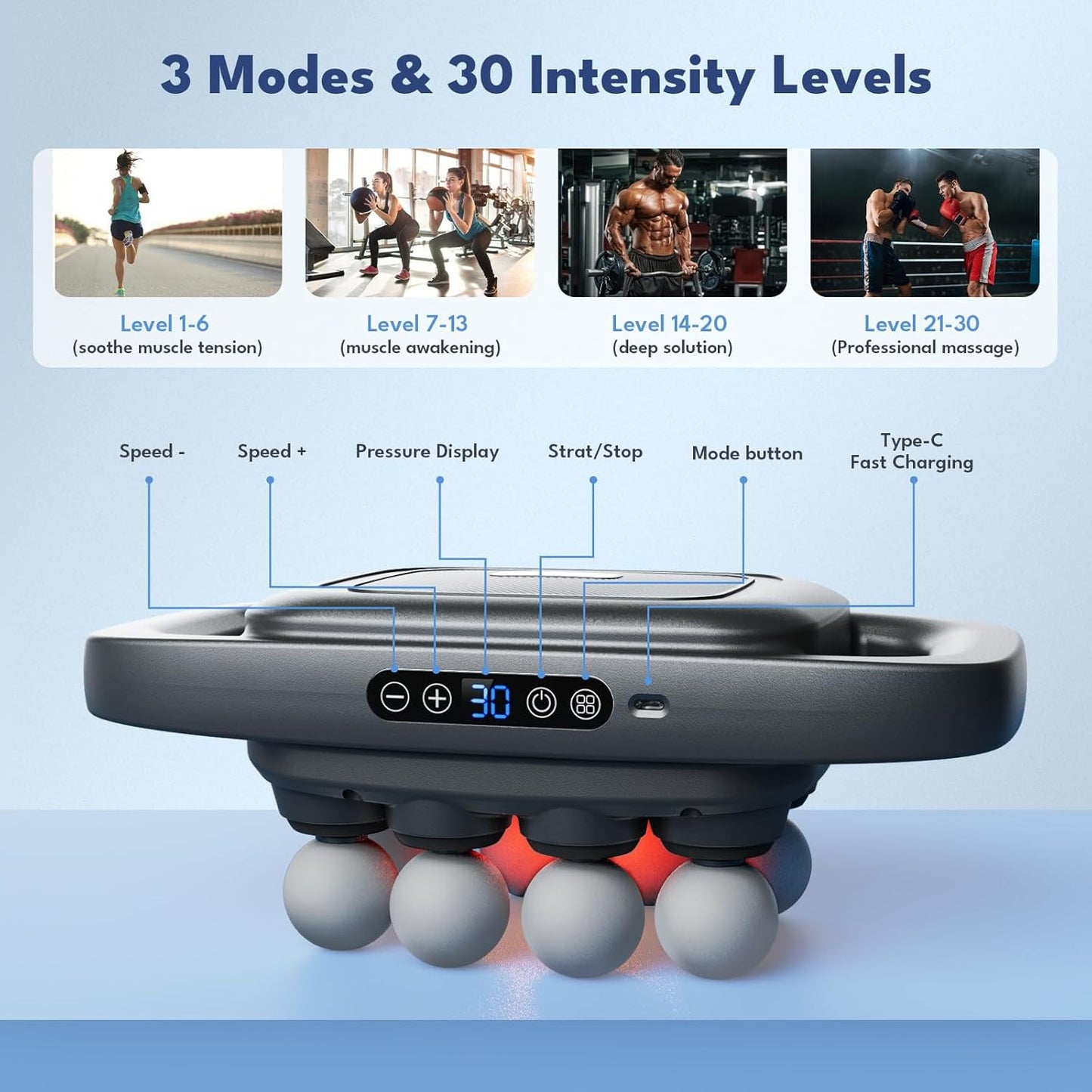 Soothera Heal™ 8-Head Massage Gun